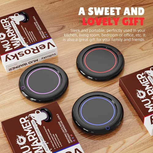 Vista 7 de Calentador de tazas, placa calentadora de velas con apagado automático de 8 horas, calentador de taza de café para escritorio con 3 temperaturas