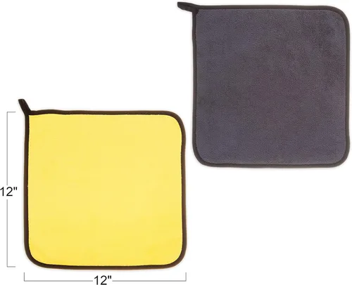 Vista 7 de Paños de limpieza de microfibra sin bordes de alta calidad, paquete de 6 toallas de mano multiusos de 12 x 12 pulgadas para lavado y detalles
