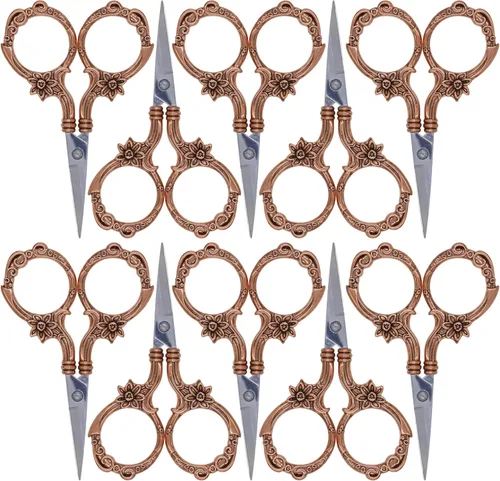 Vista 10 de JubileeYarn - Tijeras de bordado de estilo antiguo, color cobre, 1 par