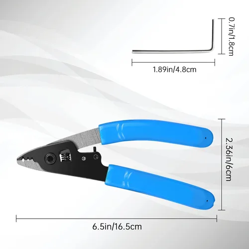 Vista 6 de VCFS-3 Pelacables de fibra óptica de 3 orificios de puerto Herramienta de pelado de fibra óptica con mango de 6 pulgadas - Llave hexagonal