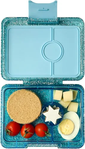 Vista 14 de Yumbox Lonchera Bento a prueba de fugas para niños (rosa fifi con bandeja arcoíris) con 3 compartimentos