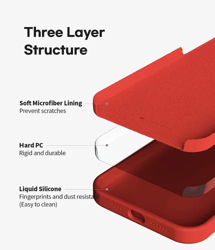 Vista 5 de GOOSPERY Funda de silicona líquida compatible con iPhone 13 Pro, suave al tacto, protección de cuerpo completo, a prueba de golpes, con forro
