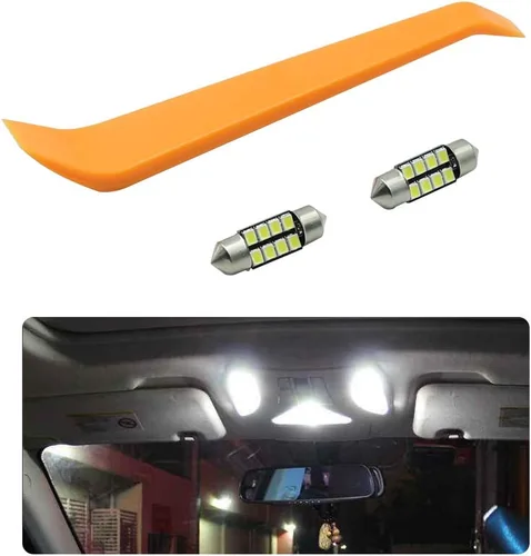 Vista 3 de 2 Piezas Interruptor de Luz Interior + 2 Piezas Bombillas LED de Luz de Cúpula de Mapa Adicionales de Repuesto para Honda