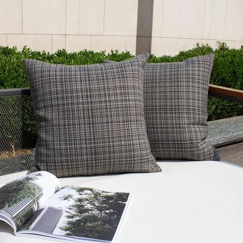 Vista 11 de Kevin Textile - Juego de 2 fundas de almohada decorativas para exteriores, impermeables, para jardín, patio, tienda de campaña, sofá, de 16 x 16
