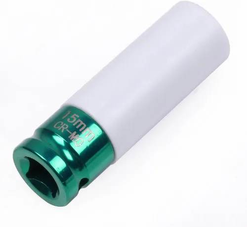 Vista 9 de Juego de 5 piezas de dados de impacto profundo de pared delgada de 1/2 pulgada, protector de rueda de impulsión, funda de plástico duradero, 6