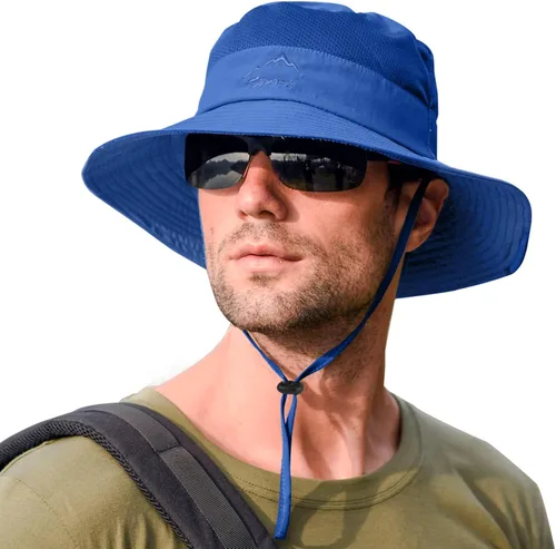 Vista 38 de Sombreros de sol para hombres y mujeres, sombrero de pesca UPF 50+ transpirable de ala ancha de verano con protección UV