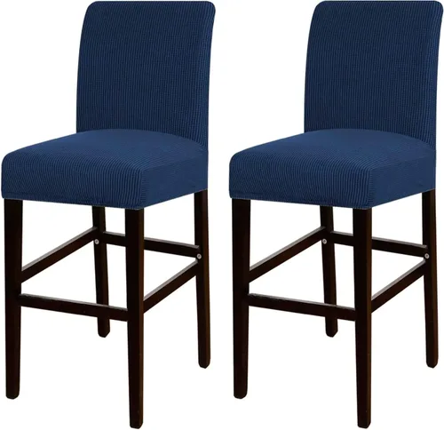 Vista 31 de Funda elástica para taburete de bar, taburete de mostrador, funda para silla de pub para comedor, cafetería, funda protectora para taburetes de bar