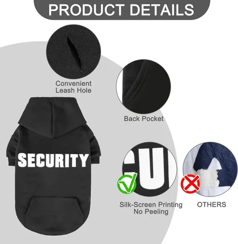 Vista 3 de EXPAWLORER Sudadera con capucha para perro, suave y cálida con agujero para correa, disfraz de Halloween para perros de invierno y otoño, ropa