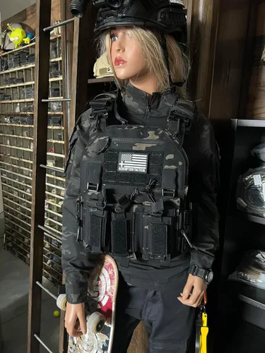 Vista 3 de Redemption Crusader 2.0 Chaleco Molle con Hebilla de Liberación Rápida para Airsoft con Lados de Tamaño Ajustable y Triple Bolsillo