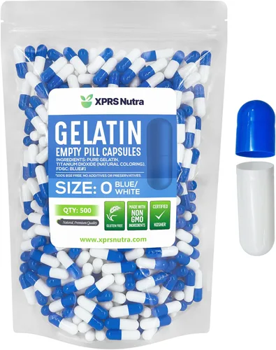 Vista 48 de XPRS Nutra Size 0 Empty Capsules - 500 Count Empty Gelatin Capsules - Pills DIY Capsule Filling - Pure Bovine Pill Gel Caps for Do-It-Yourself Purple