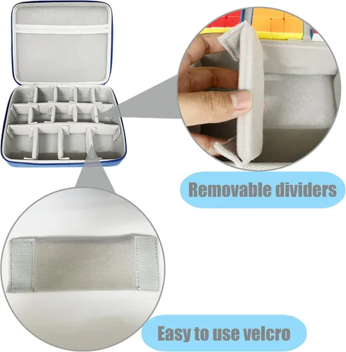 Vista 4 de Speed Cube - Funda rígida de EVA compatible con Shashibo/para Rubik/para Jurnwey/para Roxenda Brain Teaser Fidget Toy. Soporte de viaje