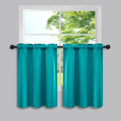 Vista 33 de Mrs.Naturall Cortinas Opacas Marrón Oscuro 2 Paneles, Cortinas Cortas Primitivas para Ventana de Cocina Baño Cabaña Rústica Marrón Chocolate