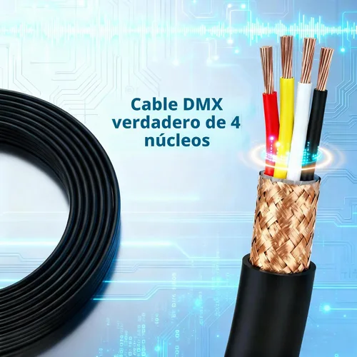 Vista 3 de SMALL-EYE Cables DMX de 5 pines de 3 pies, paquete de 2, 4 núcleos macho a