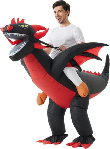 Vista 6 de Inflatable Dragon Costume Halloween Inflatable Blow-up Costume for AdultsManChristmas Party
