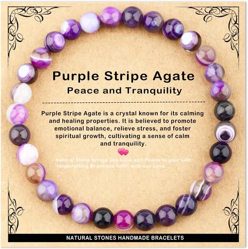 Vista 77 de AD Beads 4mm6mm8mm10mm Handmade Bracelet - Natural Gemstone for Peace and Tranquility - Meditation, Yoga, Healing and Energy Gift for Unisex