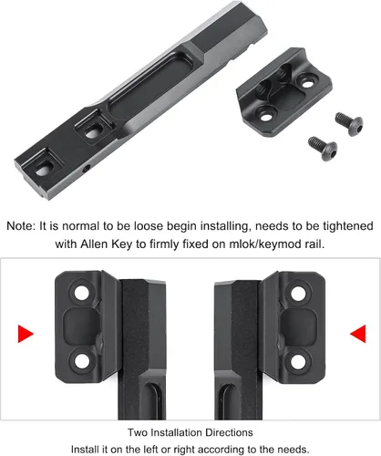 Vista 3 de NOBUHIRO Extensión Metal Offset Light Mount, M300 M600 Series Tactical Flashlight Mount, apto para Mlok/Keymod Rail