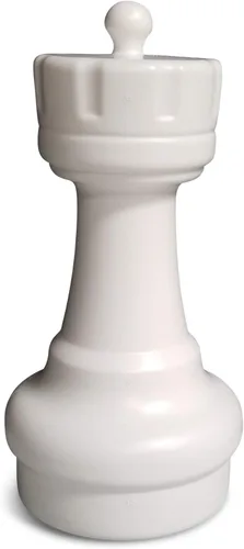 Vista 2 de MegaChess Pieza de ajedrez de plástico individual – Rook – 8.5 pulgadas de alto – Blanco y negro – Este artículo es un componente del juego