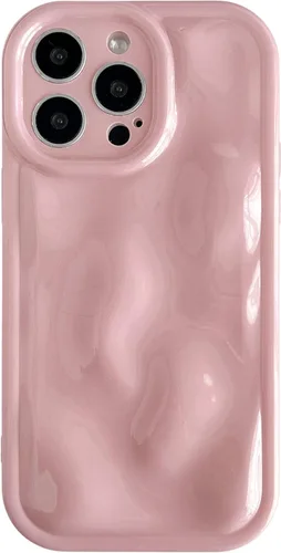 Vista 11 de Caseative para iPhone 14 Pro Max, Funda de Plástico Blando con Cubierta de Cromo Ondulado de Burbuja de Meteorito (Negro)