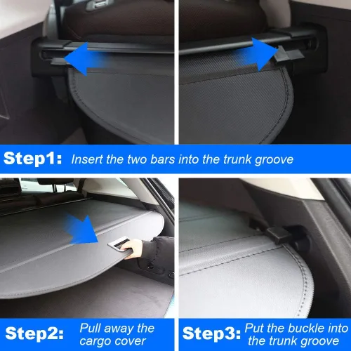 Vista 6 de Cubierta de carga para GMC Acadia Accesorios 2017 2018 2019 2020 2021 2022 2023 Cubierta retráctil de seguridad para maletero trasero