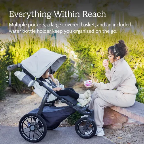 Vista 8 de UPPAbaby Ridge V2 - Cochecito para correr Suspensión de rendimiento todo terreno + neumáticos nunca planos diseñados para caminar, correr +