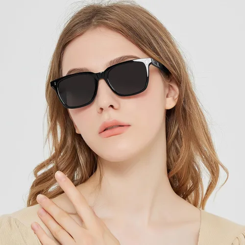 Vista 12 de Carfia Chic - Lentes de sol polarizados para mujer, protección UV400, marco de acetato pulido a mano