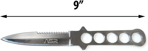 Vista 6 de WarTech Cuchillo de supervivencia de buceo de 8.75 pulgadas con funda para correa de pierna