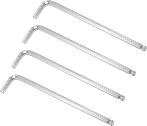 Vista 8 de uxcell Llave hexagonal de extremo de bola de 1/4", herramienta de reparación CR-V de brazo largo en forma de L, SAE 4 piezas