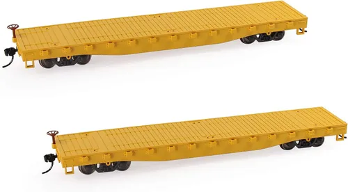 Vista 7 de Evemodel C8741U 2 unids HO Escala 1:87 52 'Transportador plano del coche plano del ejército de los E.E.U.U. 52ft Modelo del tren del contenedor