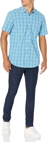 Vista 5 de Tienda Essentials - Camisa de popelina de manga corta de ajuste regular para hombre