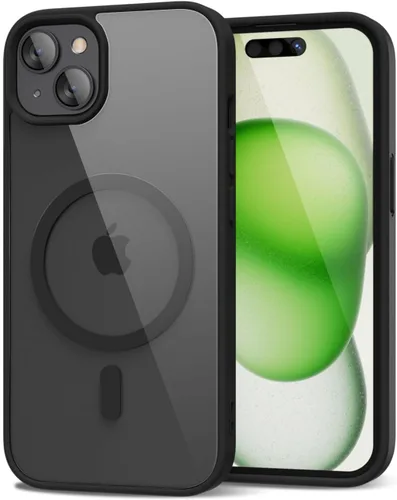 Vista 135 de oakxco Funda magnética transparente compatible con Magsafe, delgada, transparente, no amarillea, híbrida de silicona suave y cubierta protectora