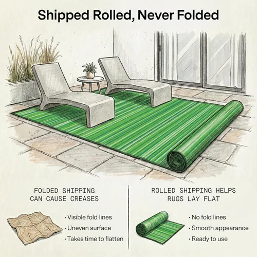 Vista 60 de Fab Habitat Alfombra Rayada para Exteriores - Impermeable, Resistente a la Decoloración, Sin Arrugas, Reversible - Plástico Reciclado Premium