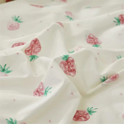 Vista 8 de DREAMINGO - Juego de funda de edredón con diseño de fresas para niños, niñas, tamaño individual, de algodón, con cremallera, juego de ropa de cama