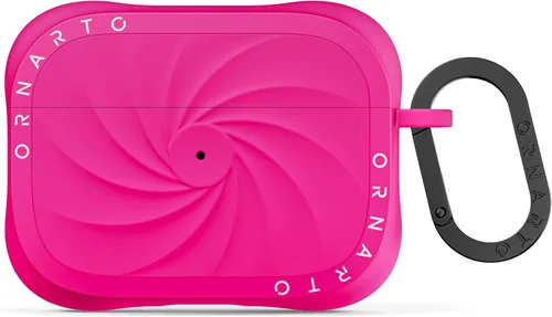 Vista 3 de ORNARTO Vortuxe - Funda para iPhone 15 Pro de 6.1 pulgadas, color rosa intenso + funda para AirPods Pro 2, color rosa intenso