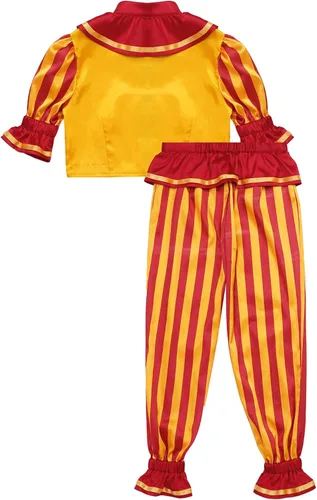 Vista 2 de Disfraz de payaso para niños, disfraz de payaso para cosplay, Halloween, carnaval, fiesta, juego de rol