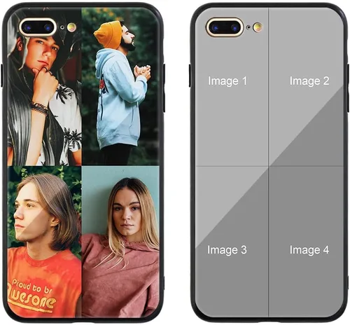 Vista 201 de Funda de teléfono personalizada para Apple iPhone 7 Plus 8 Plus, vidrio templado antiarañazos, a prueba de golpes, suave, funda de TPU suave, diseño