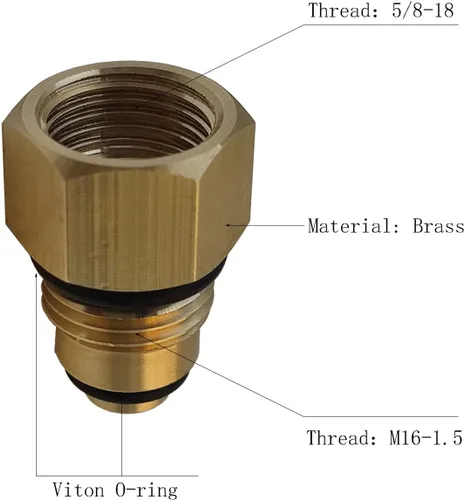 Vista 2 de Conexión de línea de bomba de dirección asistida LS Swap a líneas estriada de 3/8" M16-1.5 a 5/8-18 Compatible con LS Corvette, Camaro, GTO, CTSV