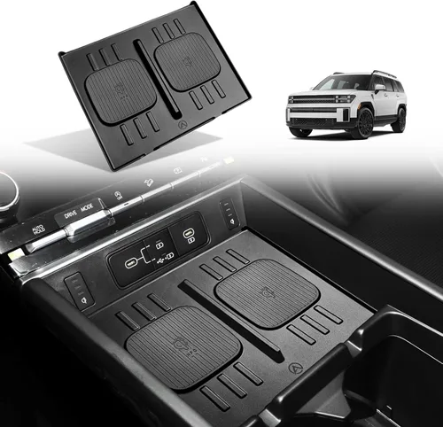 Vista 9 de Muslogy Compatible con Honda Pilot 2023-2025/2026 Passport Accesorios de Consola Central Cargador Inalámbrico Alfombrilla Protectora Insertos