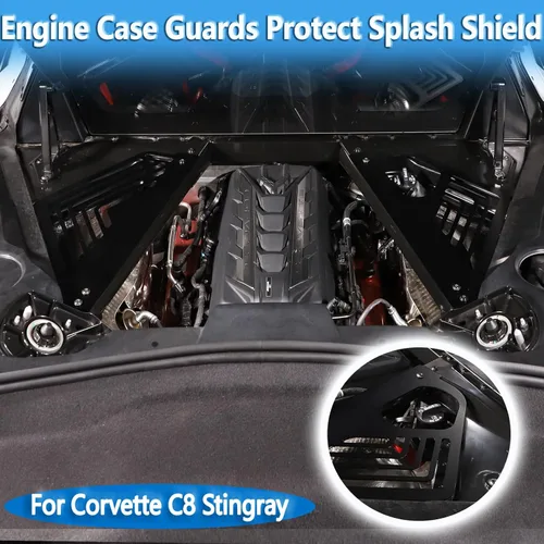 Vista 5 de Sekhyna Cubierta de panel de bahía del motor compatible con Chevrolet Corvette C8 Stingray 2020-2024 aleación de aluminio 2 piezas compartimento