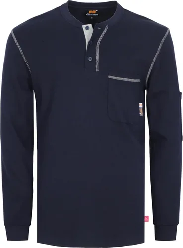 Vista 7 de KONRECO Camisas FR para hombres de manga larga Henley 7oz 100% algodón FRC camisa de soldadura de ropa