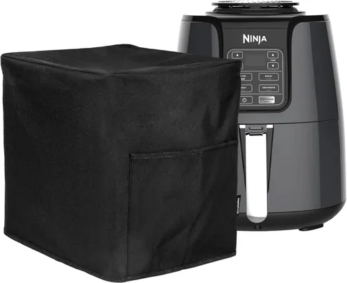 Vista 7 de Crutello Funda para freidora de aire con bolsillos de almacenamiento para freidoras de 2.8 a 4.8 cuartos de galón, se adapta a varias marcas
