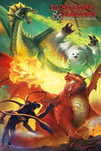 Vista 10 de Dungeons & Dragons: Honor Among Thieves - Fantasy Poster (Dragon Battle) (Size: 24" x 36") (Laminated Poster)