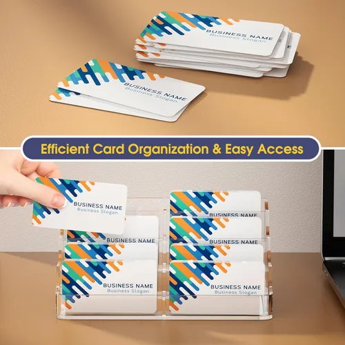 Vista 6 de MaxGear Tarjetero acrílico para escritorio, múltiples tarjeteros de visita, soporte de tarjetas premium para espacio de trabajo, soporte