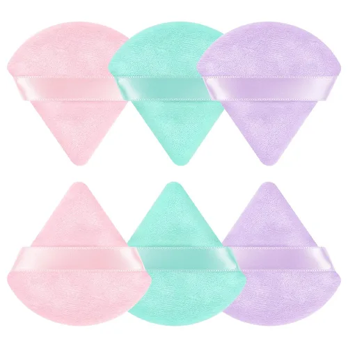 Vista 16 de 6 Piezas Borla de Polvo Triangular Esponja de Maquillaje Suave Borla de Maquillaje para Polvo Facial Base Cosmética Esponja Herramienta