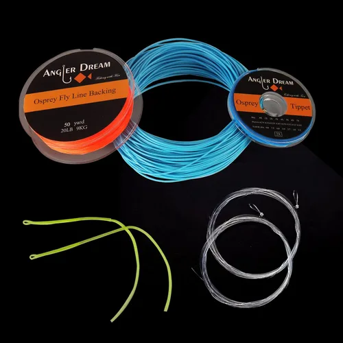 Vista 2 de AnglerDream WF - Kit de línea de pesca con mosca 1 2 3 4 5 6 7 8 9WT línea de pesca con mosca líder de línea de pesca con respaldo trenzado