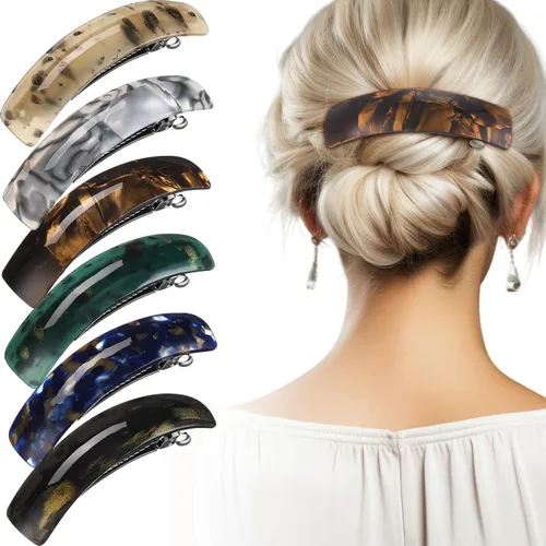 Vista 8 de WILLBOND 6 Piezas Pasadores de Cabello para Mujeres Pasadores Grandes Clips Franceses para Cabello Broche Retro para Regalos de Mamá Accesorios