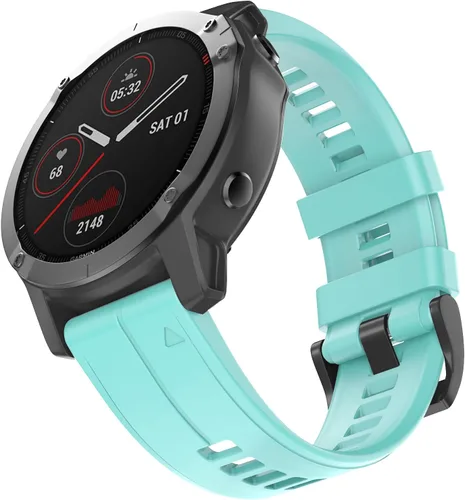 Vista 15 de OVERSTEP Correa de reloj compatible con Garmin Fenix 5 Watch Band de 0.866 pulgadas (0.866 in), bandas de silicona suave para reloj inteligente