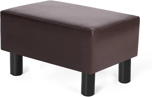Vista 12 de Joveco Reposapiés pequeño acolchado de tela, otomanos con patas de plástico, taburete rectangular moderno para sala de estar, sofá, perros (bohemia)