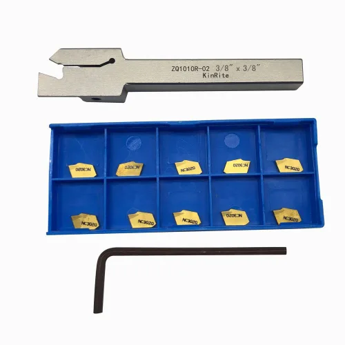 Vista 8 de 1/2" 3/8" Juego de soporte de ranurado y separación para torno indexable con 10 piezas de insertos de carburo de corte GTN- SP200 para herramienta