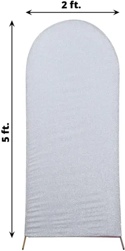 Vista 11 de Efavormart - Marco de fondo redondo de elastano dorado antiguo brillante de 5 pies, cubierta metálica brillante para arco de boda de 2 lados