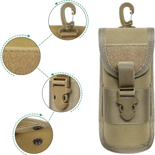 Vista 3 de BRAVECOW Estuche portátil de nailon 1000D para lentes con hebilla rígida para gafas de sol, caja protectora a prueba de golpes, caja